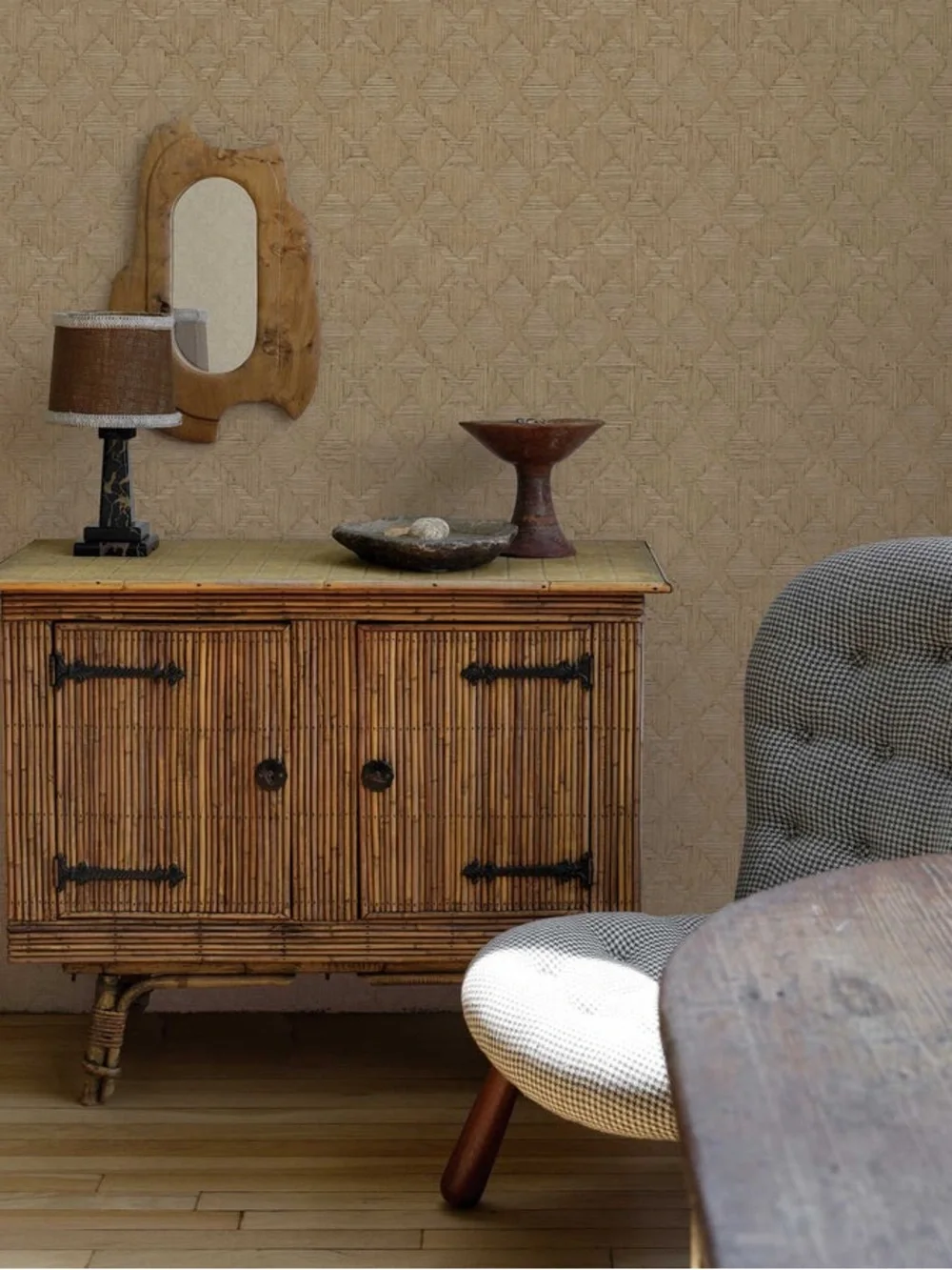 Peel and Stick Hoffmann Faux Sisal Textured Wallpaper by Jeremiah Brent